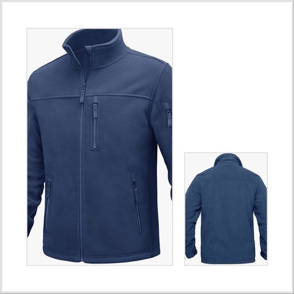 FULL Zip Fleece Hiking Hunting Coat with Multi Pockets - Picture 9 of 9